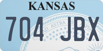 KS license plate 704JBX