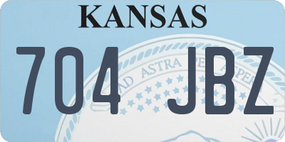 KS license plate 704JBZ