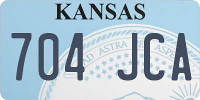 KS license plate 704JCA