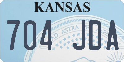KS license plate 704JDA