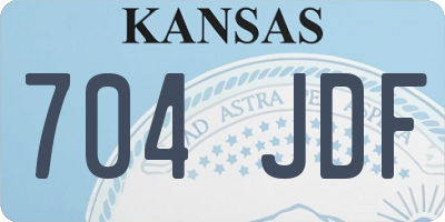 KS license plate 704JDF