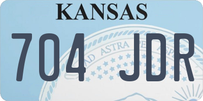 KS license plate 704JDR