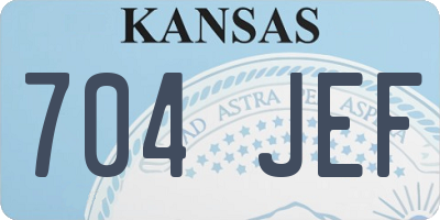 KS license plate 704JEF