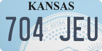 KS license plate 704JEU