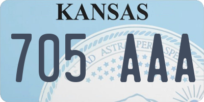 KS license plate 705AAA