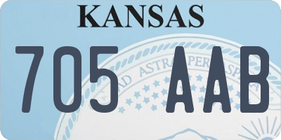 KS license plate 705AAB