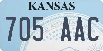 KS license plate 705AAC
