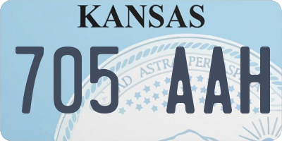 KS license plate 705AAH