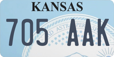 KS license plate 705AAK