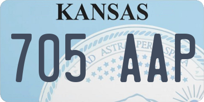 KS license plate 705AAP