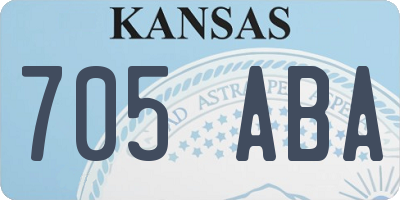 KS license plate 705ABA