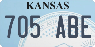 KS license plate 705ABE