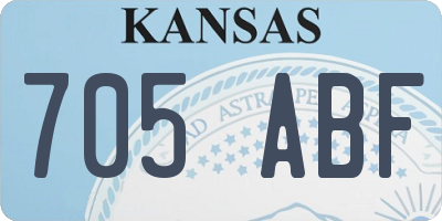 KS license plate 705ABF