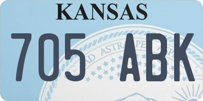 KS license plate 705ABK
