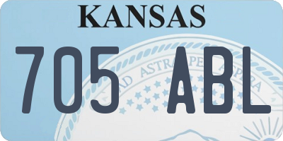 KS license plate 705ABL