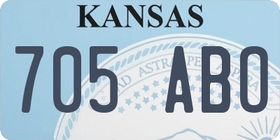 KS license plate 705ABO