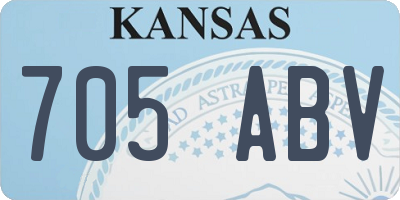 KS license plate 705ABV
