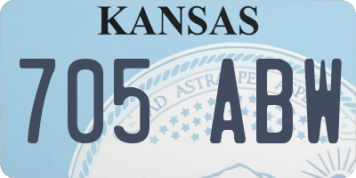 KS license plate 705ABW