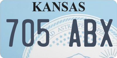 KS license plate 705ABX