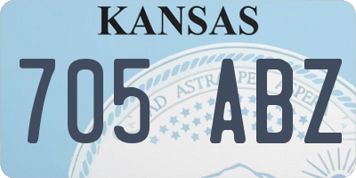 KS license plate 705ABZ