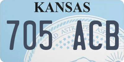 KS license plate 705ACB