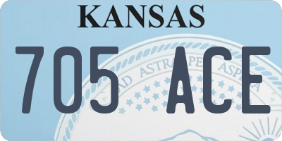 KS license plate 705ACE