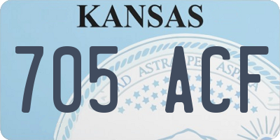 KS license plate 705ACF