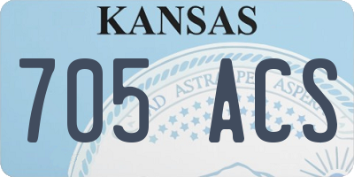 KS license plate 705ACS