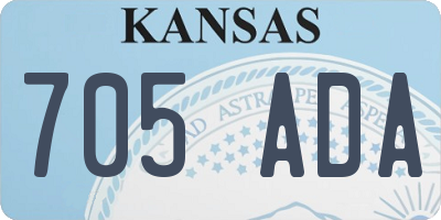 KS license plate 705ADA