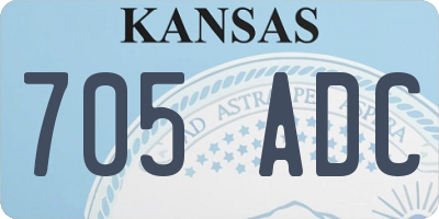 KS license plate 705ADC