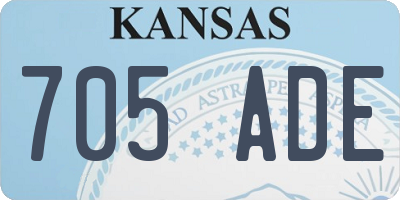 KS license plate 705ADE