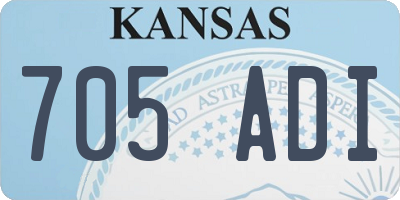 KS license plate 705ADI