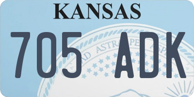 KS license plate 705ADK