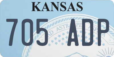 KS license plate 705ADP
