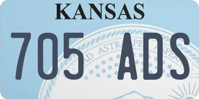 KS license plate 705ADS