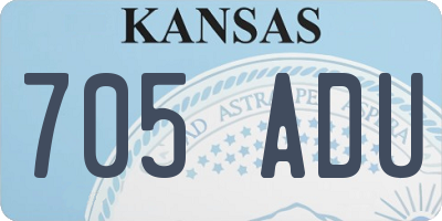 KS license plate 705ADU