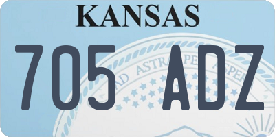 KS license plate 705ADZ