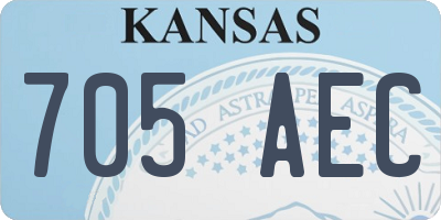 KS license plate 705AEC
