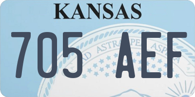 KS license plate 705AEF