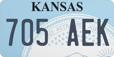 KS license plate 705AEK