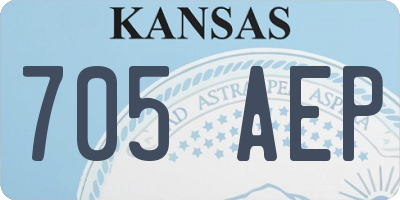 KS license plate 705AEP
