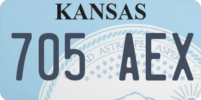 KS license plate 705AEX