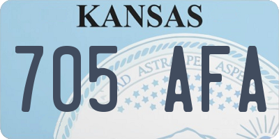 KS license plate 705AFA