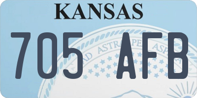 KS license plate 705AFB