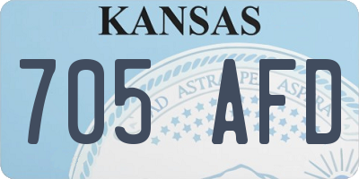 KS license plate 705AFD