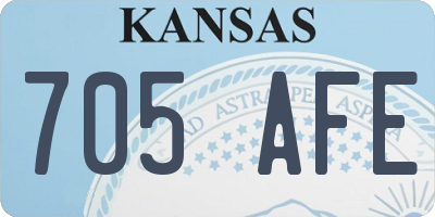 KS license plate 705AFE