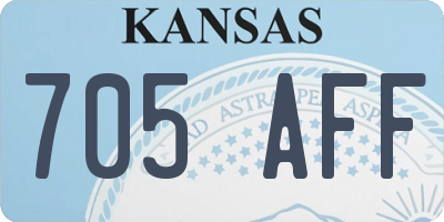 KS license plate 705AFF