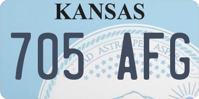 KS license plate 705AFG