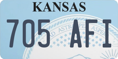 KS license plate 705AFI