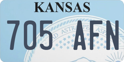KS license plate 705AFN